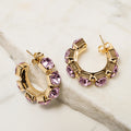 Amethyst Royale Crystal Hoop Earrings