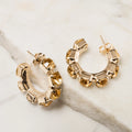 Golden Champagne Royale Crystal Hoop Earrings