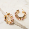 Blush Rosé Crystal Hoop Earrings