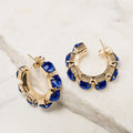 Sapphire Royale Crystal Hoop Earrings
