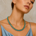 Acqua Marina Crystal Tennis Necklace