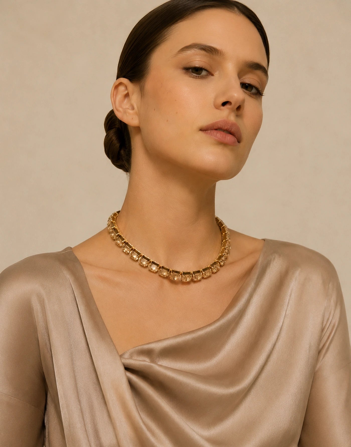 Champagne Lumière Tennis Necklace