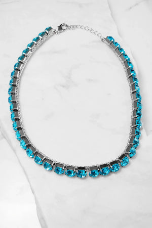 Acqua Marina Crystal Necklace – Argento - ELLY