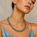 Acqua Marina Crystal Tennis Necklace - ELLY