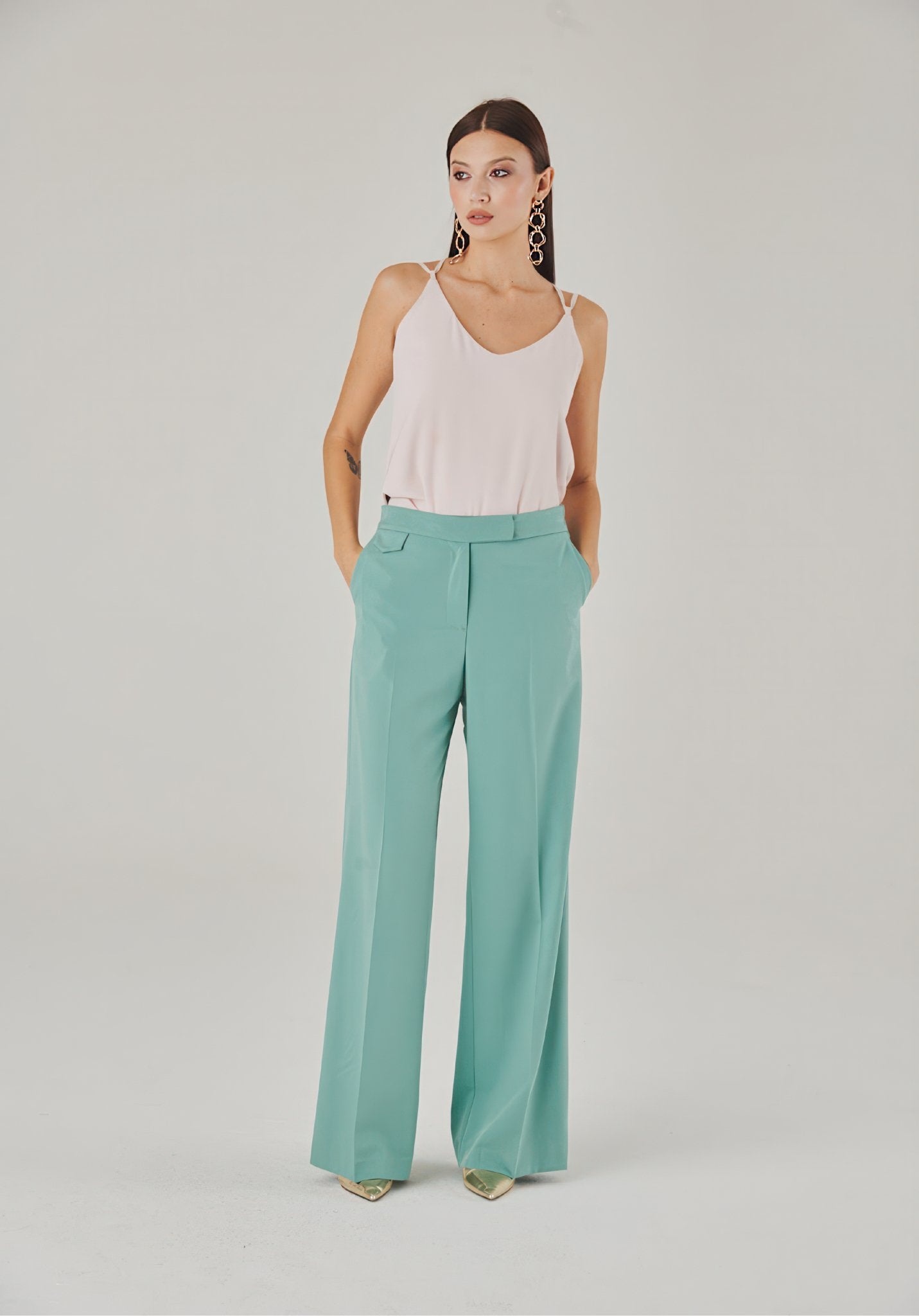 AquaMenta Italian Wide-Leg Pants - ELLY
