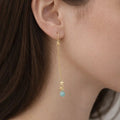 Asymmetrical Bead & Chain Drop Earrings - ELLY