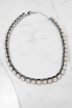 Aurora Boreale Crystal Necklace – Argento - ELLY
