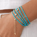 Baby Blue Beaded Convertible Necklace / Bracelet - ELLY