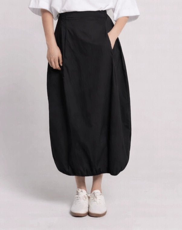 Balloon Midi Skirt – Nero - ELLY