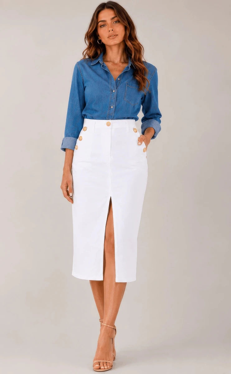 BellaChic Italian Cotton Skirt - ELLY