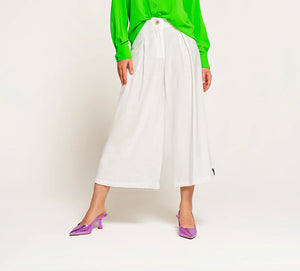 Bianco Wide - Leg Culotte Pants - ELLY