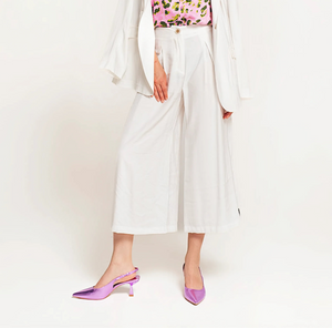 Bianco Wide - Leg Culotte Pants - ELLY