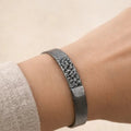 Black color rhodium coated brass bracelet  - ELLY
