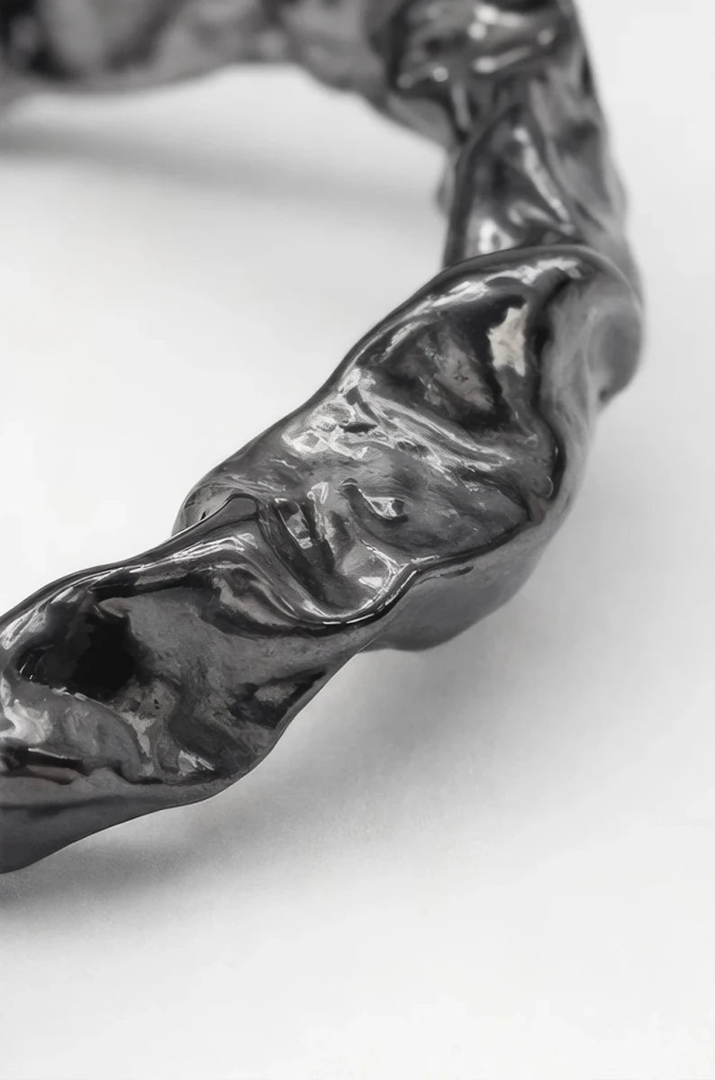 Black Copper bracelet coated in rhodium - ELLY