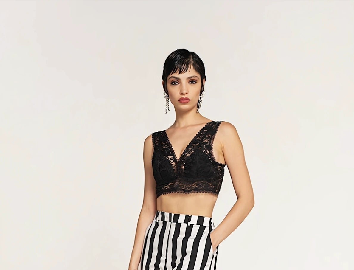 Black Lace Bralette Top - ELLY