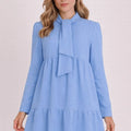 Blue Linen Dress - ELLY