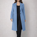 Blue Long Coat - ELLY