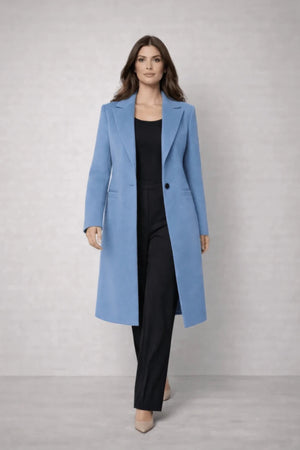 Blue Long Coat - ELLY