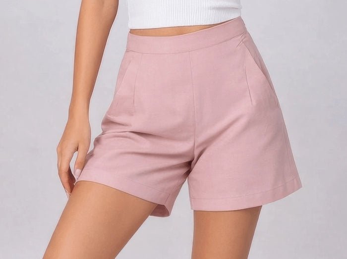 Blush Rose Tailored Shorts - ELLY