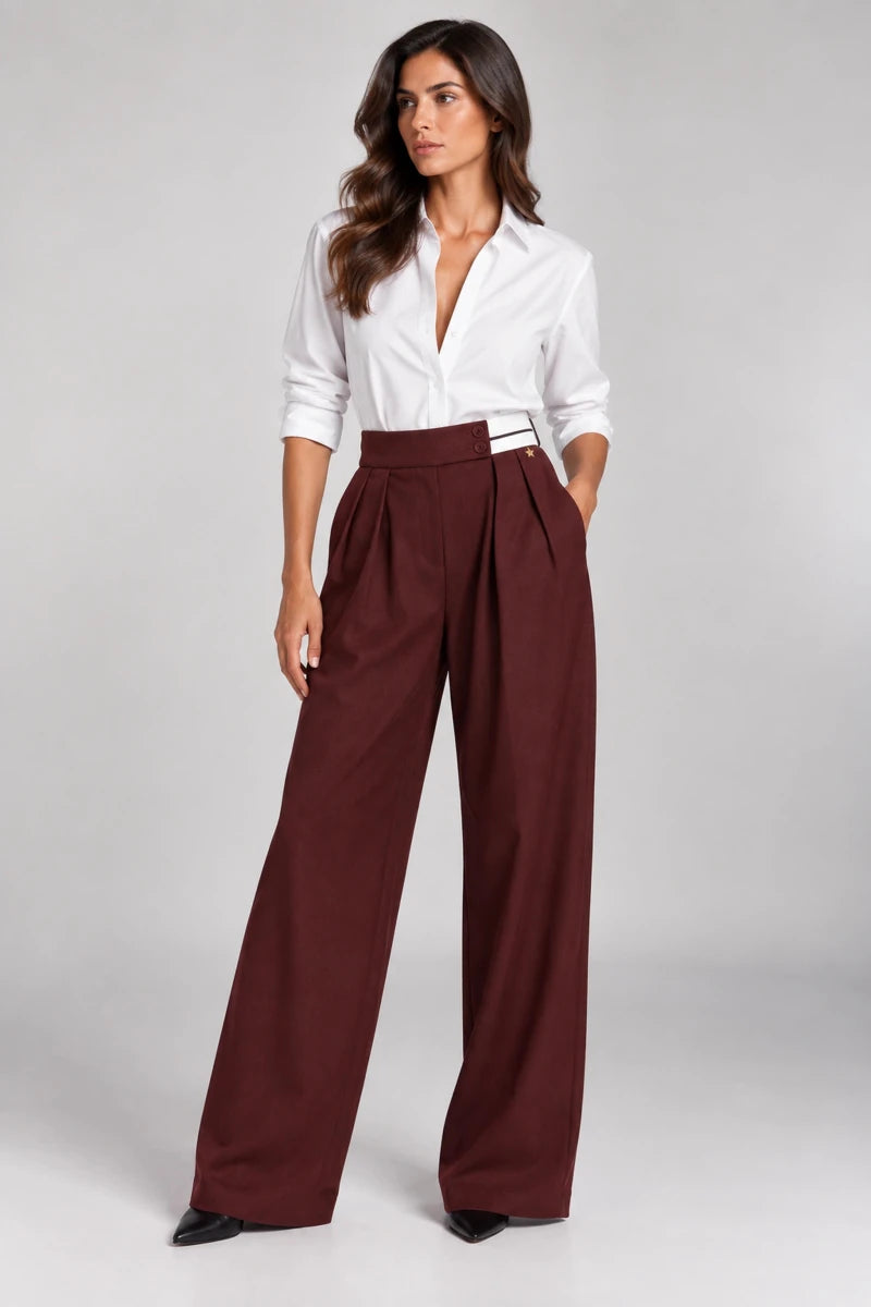 Bordeaux Luxury Pants - ELLY