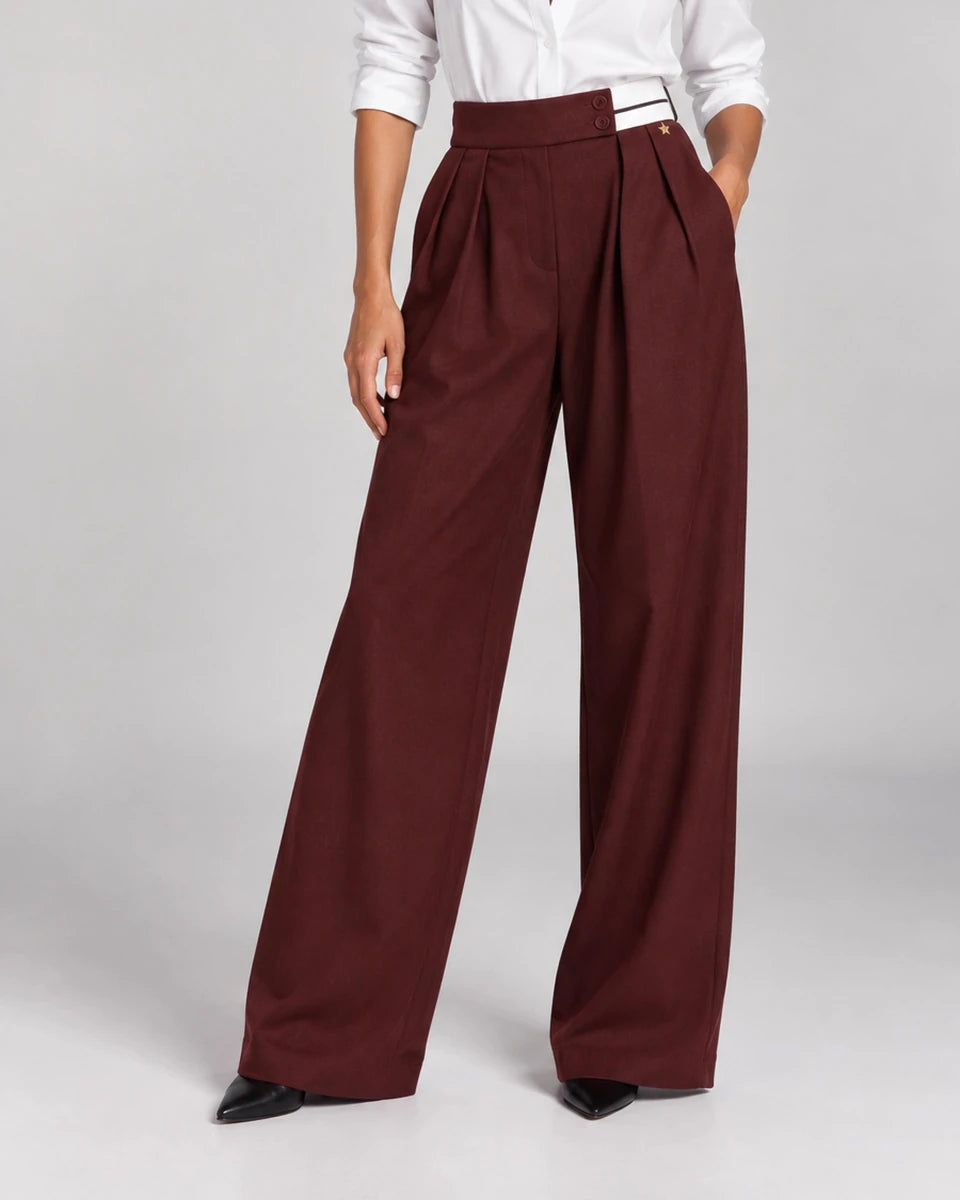 Bordeaux Luxury Pants - ELLY