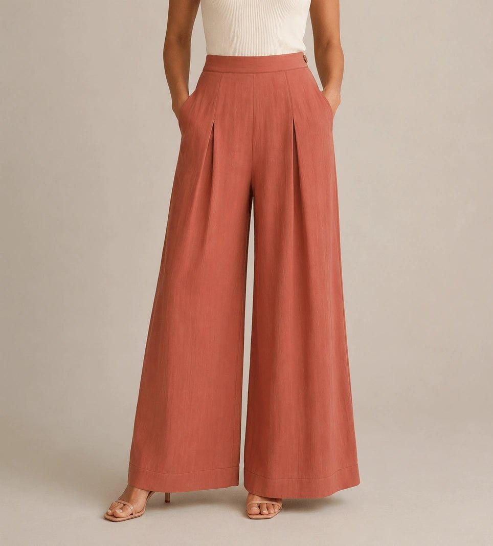 Burnt Orange Wide - Leg Pants - ELLY