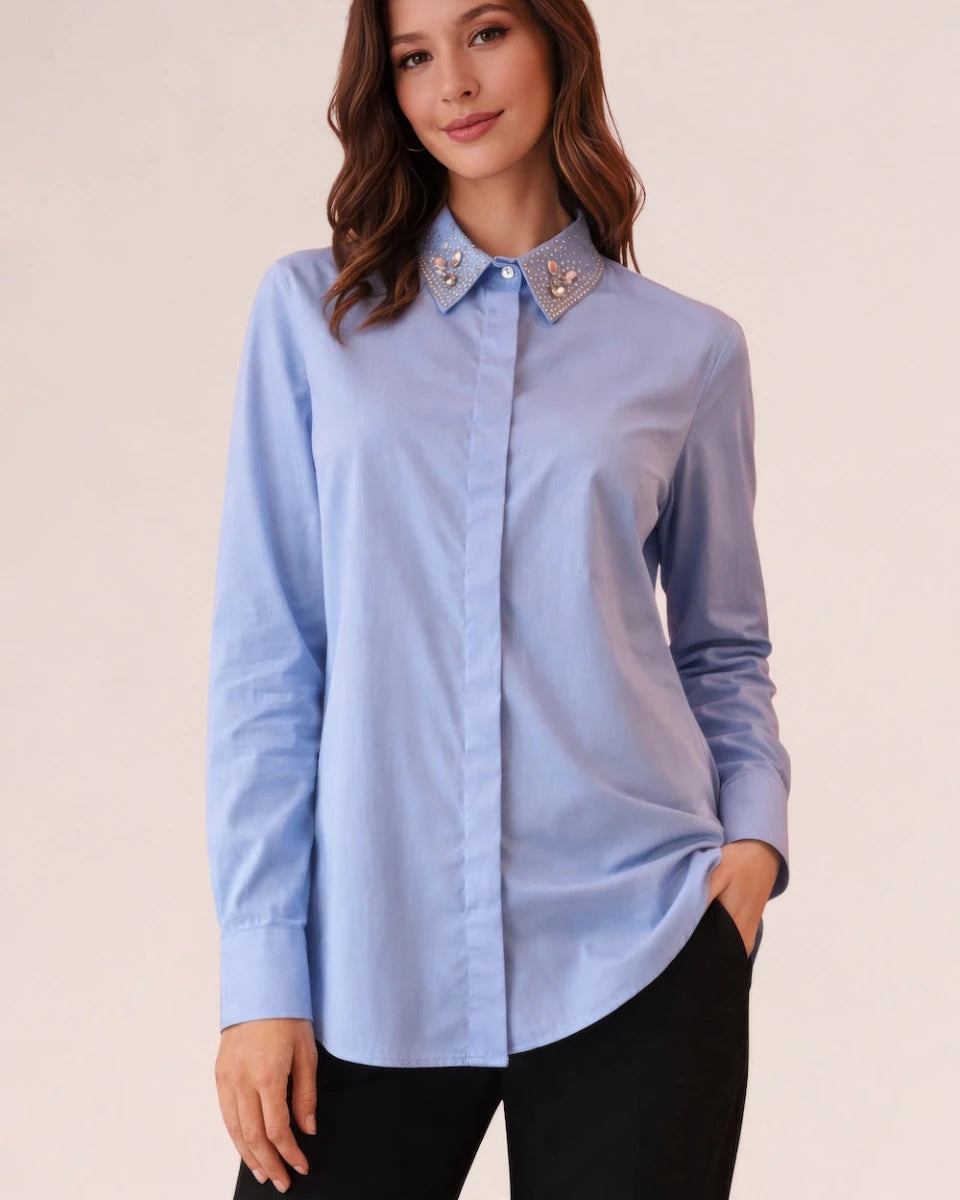 Camicia Elly in Celeste - ELLY