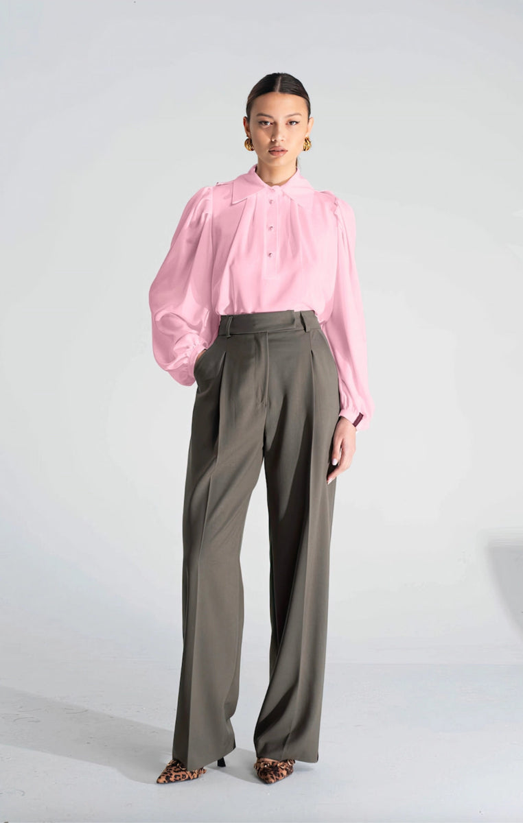 Camicia Plissé Rosa - ELLY