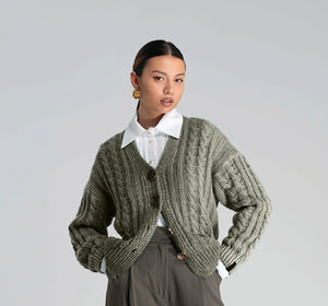 Cardigan Treccia Salvia - ELLY