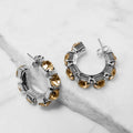 Champagne Crystal Hoop Earrings – Argento - ELLY