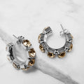 Champagne Crystal Hoop Earrings – Argento - ELLY