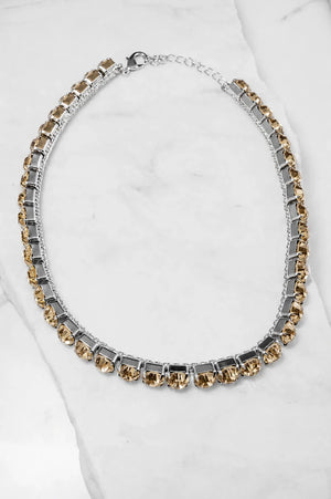 Champagne Crystal Necklace – Argento - ELLY