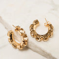 Champagne Lumière Crystal Hoop Earrings - ELLY