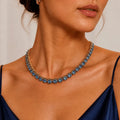 Choker Cristalli Lineari – Oro / Acqua Marina - ELLY