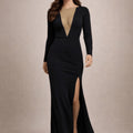 Classic Noir Evening Gown - ELLY