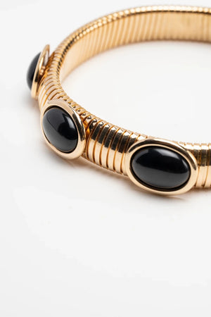 Collana Tubo Gas Oversize con Ovale Cabochon - ELLY