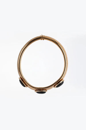Collana Tubo Gas Oversize con Ovale Cabochon - ELLY