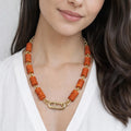 Colored Nacre Stone Necklace – Gold Plated - ELLY