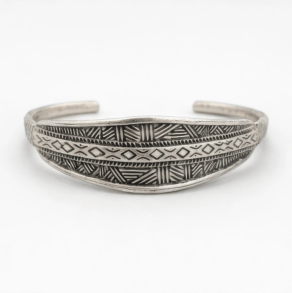 Copper bracelet coated in silver rhodium - ELLY