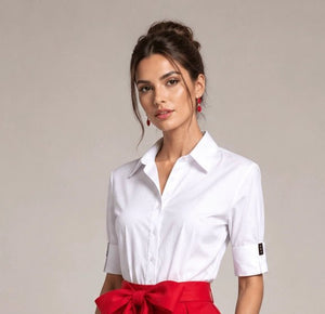 Crystal Cuff White Shirt - ELLY