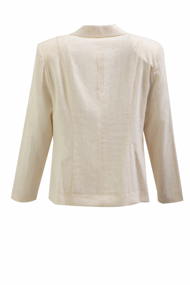 Crystal Embellished Cream Blazer – ELLY - ELLY