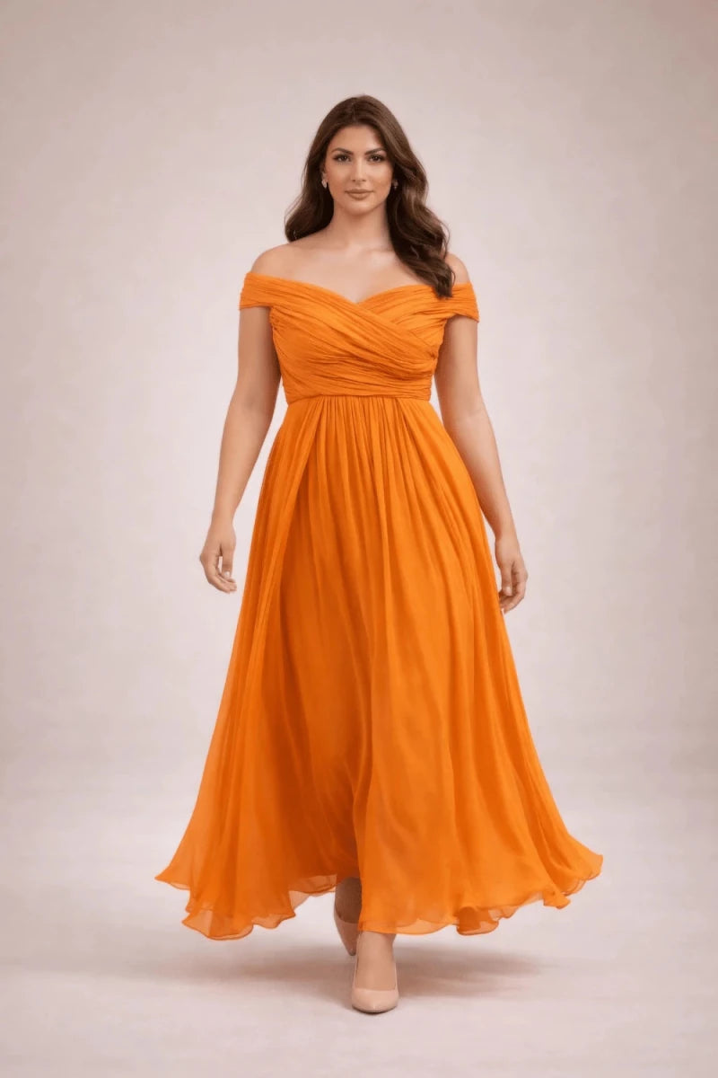 Draped Orange Dress – ELLY - ELLY