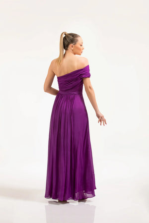 Draped Purple Dress – ELLY - ELLY