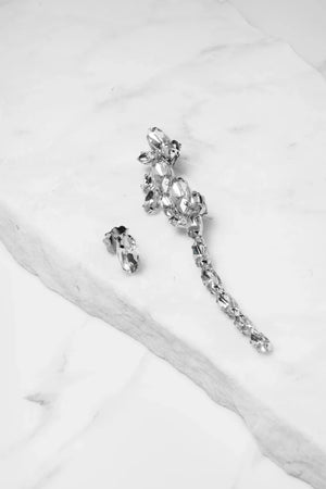 Earcuff Crystal Line Argento - ELLY