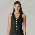 Eleganza Nero Sleeveless Vest - ELLY