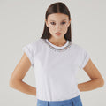 Elysian Elegance Cropped Crewneck T-Shirt - ELLY