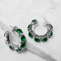 Emerald Crystal Hoop Earrings – Argento - ELLY