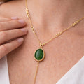 Emerald Drop Pendant Necklace – Gold - ELLY