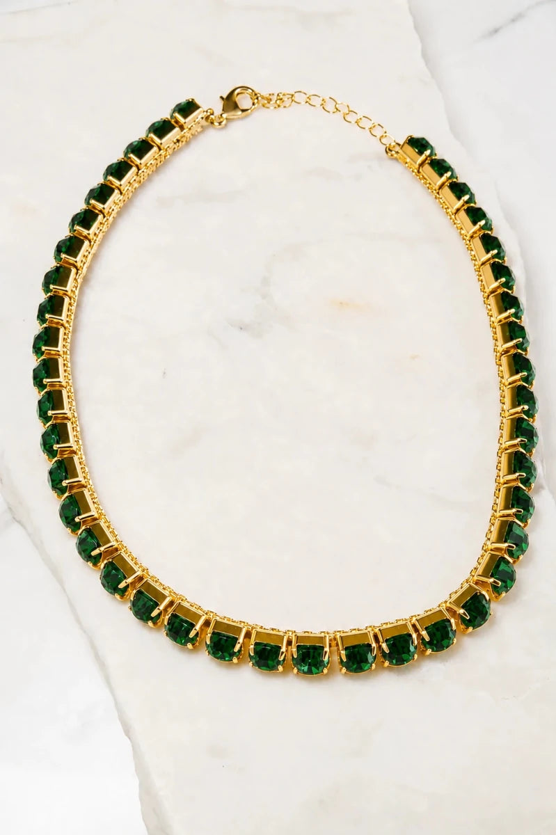 Emerald Royale Tennis Necklace - ELLY