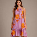 Floral Halter Mini Dress – Rosa - ELLY